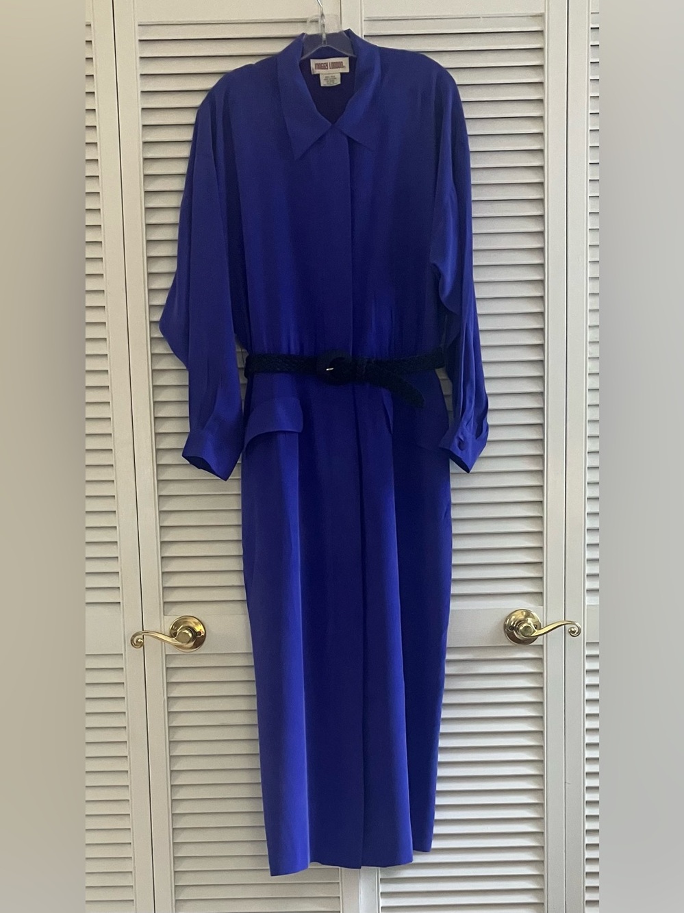 Maggie London Vintage Blue-Violet Silk Dress